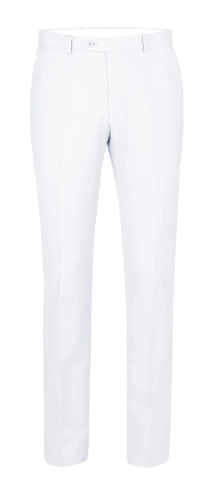 Mens Basic Two Button Classic Fit Suit in White - Men's Tuxedo USA