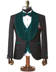 "Dark Teal Tuxedo" - Tailored-Fit Mens Teal Prom Suit - Teal Blue Suit Dark Teal