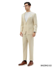 tan-linen-suit-for-summer-collarless-blazer-and-pants-collarless-lapel-no-lapel-casual