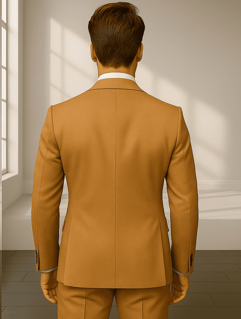 Wool Suit - Italian Made Business Suit by Statement Men's 2 Piece 100% Wool Double Breasted Suit - Pinstripe Pattern