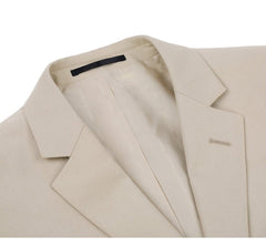 Mens Basic Two Button Classic Fit Suit with Optional Vest in Light Tan Beige - Men's Tuxedo USA