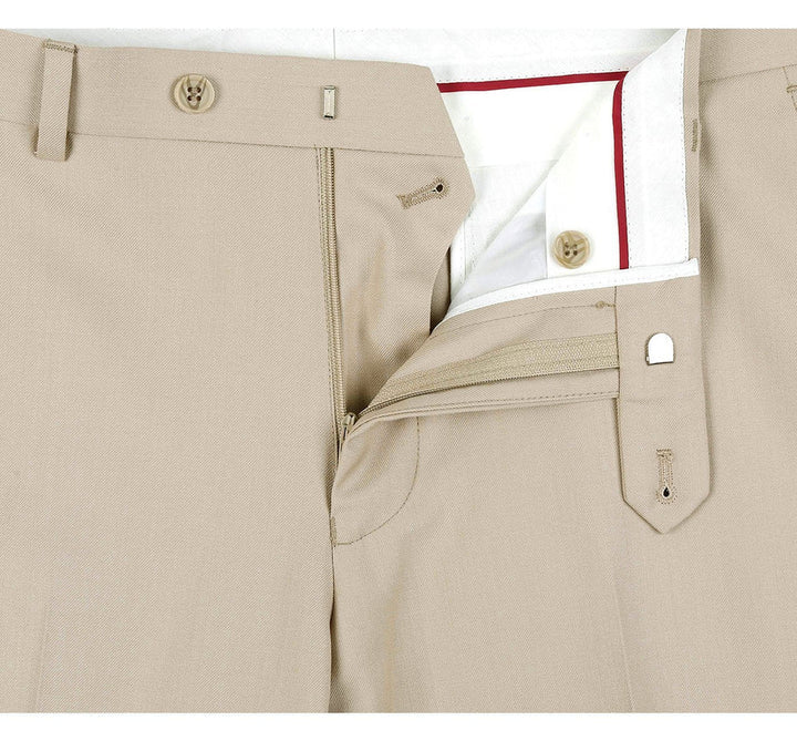 Mens Basic Two Button Classic Fit Suit with Optional Vest in Light Tan Beige - Men's Tuxedo USA
