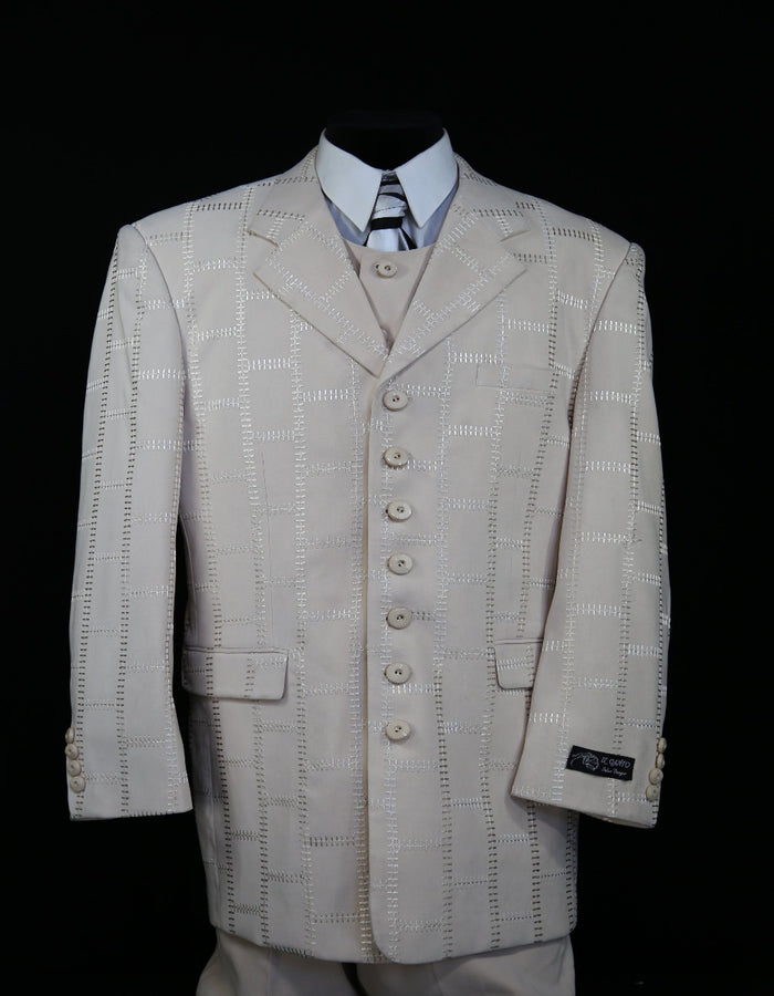 Tan Zoot Suit - Champaign Tan Pattern - Men's Tuxedo USA