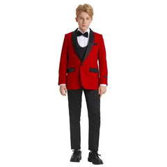 5pc Red Boys Velvet Tuxedo Includes Bowtie by Tazio - Men's Tuxedo USA