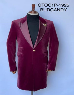 Maroon Velvet Tuxedo for Men  Three-Quarter Length Burgundy Dinner Jacket