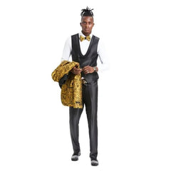 Gold Rose 3pc Tuxedo w/ Double Breasted Vest by Tazio - Men's Tuxedo USA