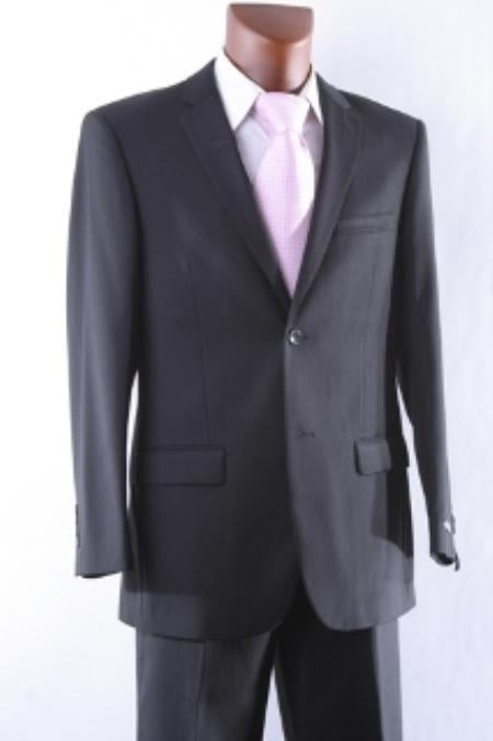 Men's Cheap Priced Discounted 2 Button Slim Fit Dress Cheap Priced Business Suits Clearance Sale  Flat Front Pants Black  Matching White & Tie