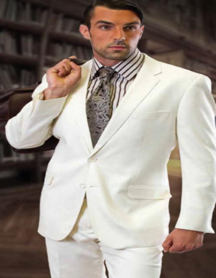Extra Slim Fit Suit CLASSIC SLIM FIT 2 PIECE 2 BUTTON OFFWHITE Men'S SUIT BY SUPER 150'S EXTRA FINE Online Sale Clearance - 100% Percent Wool Fabric Suit - Worsted Wool Business Suit