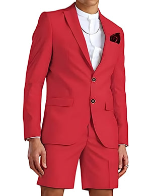 Men’s Summer Wedding Short Suit – Slim Fit Lightweight Suit Set