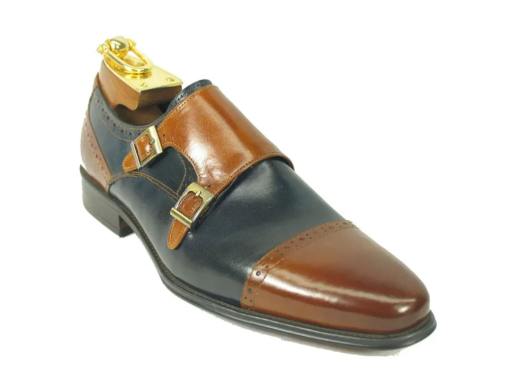 14 Carrucci Two Tone Burnished Double Monk display picture 3