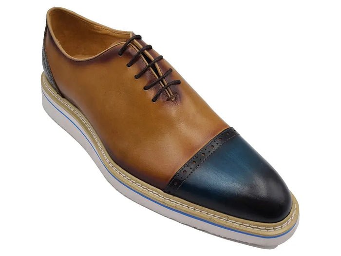 Carrucci Two Tone Cap toe Calfskin Oxford