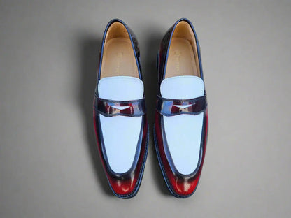 Two Tone Patent Leather Penny Loafer