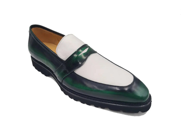 Carrucci Two Tone Patent Leather Penny Loafer