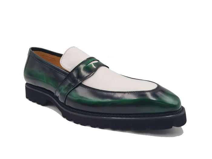 Carrucci Two Tone Patent Leather Penny Loafer
