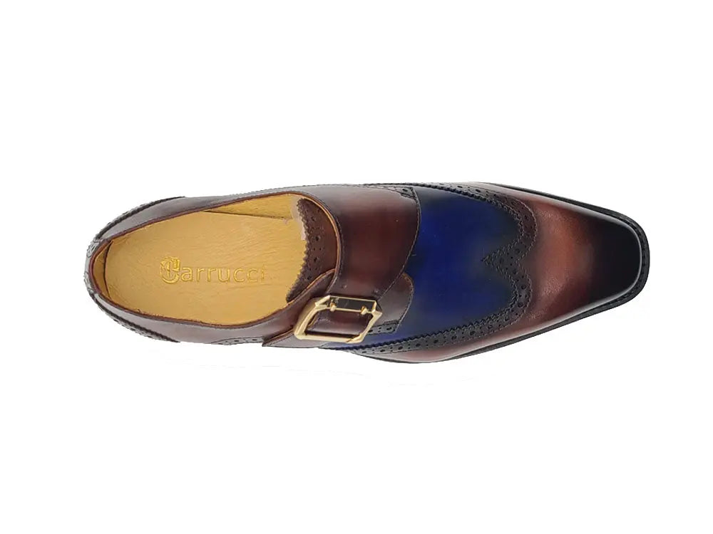 Two Tone Wingtip Monk Strap