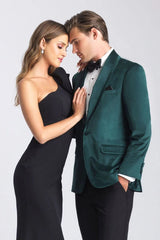 Velvet Blazer - Mens Blazer - Dinner Jacket "Venice" Emerald Green Velvet Dinner Jacket - Separates - Men's Tuxedo USA