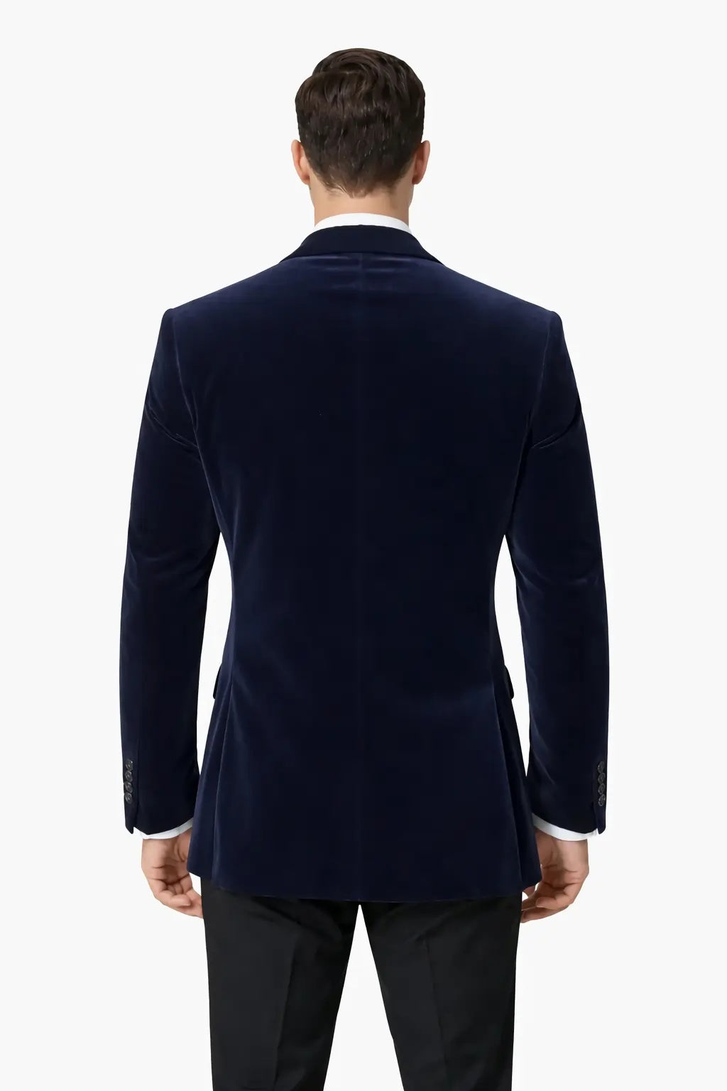Men’s Navy Blue Velvet Blazer – Luxury Evening Dinner Jacket