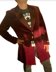 Burgundy Tuxedo - Maroon Burgundy Color - Velvet Tuxedo - Three Quarter - CarCoat Burgundy