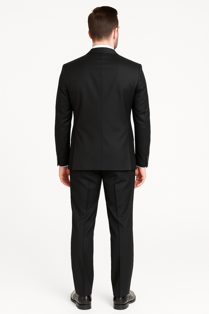Mens Three Piece Suit - Vested Suit Mens Black Two Button Vested 3 Piece Slim Fit Suit