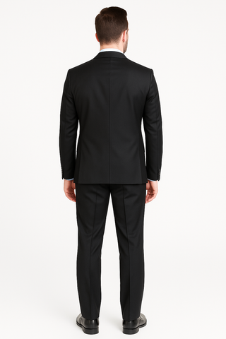Mens Three Piece Suit - Vested Suit Mens Black Two Button Vested 3 Piece Slim Fit Suit