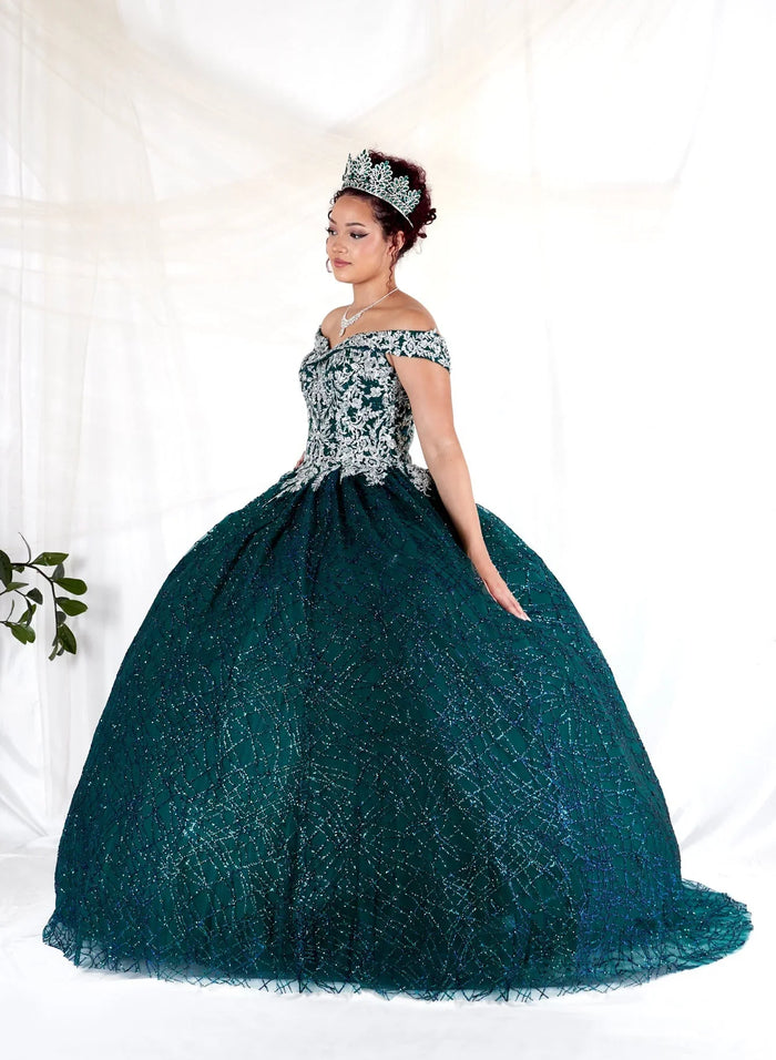 Calla WB-20509 Glitter Embroidered Quince Dress Off The Shoulder Ball Gown