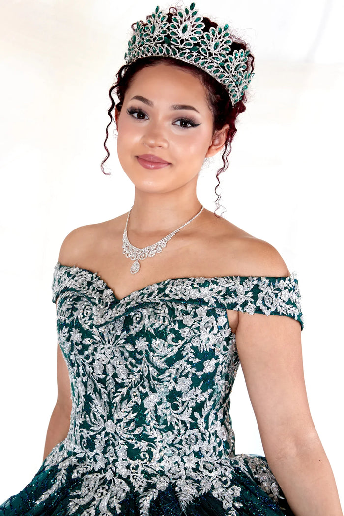 Calla WB-20509 Glitter Embroidered Quince Dress Off The Shoulder Ball Gown