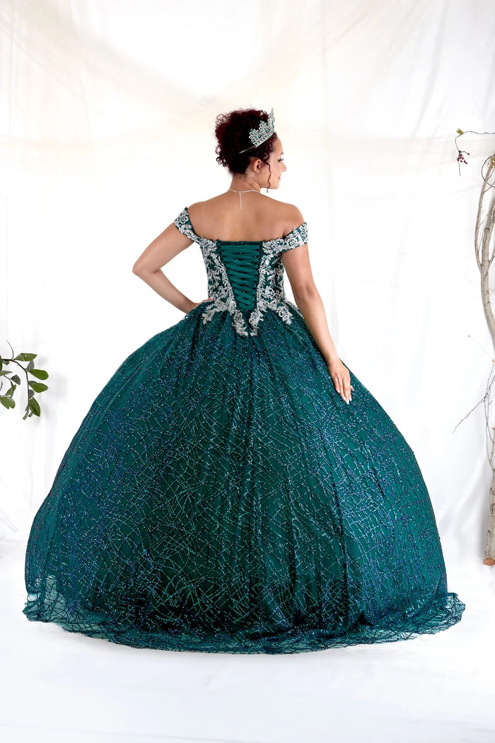 Calla WB-20509 Glitter Embroidered Quince Dress Off The Shoulder Ball Gown