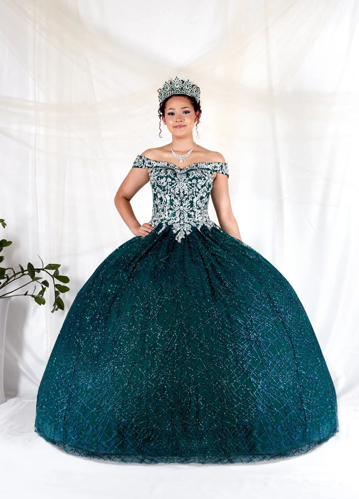 Calla WB-20509 Glitter Embroidered Quince Dress Off The Shoulder Ball Gown
