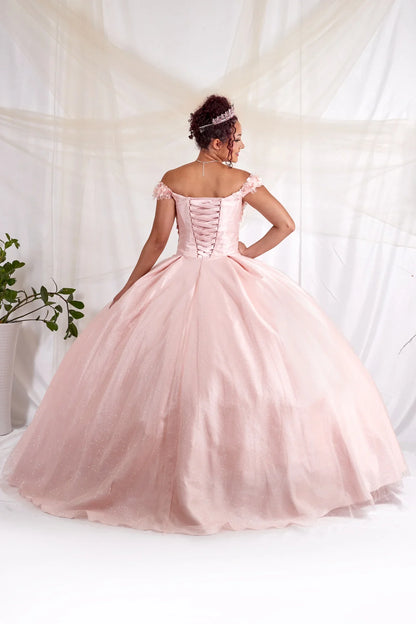 3D Floral Embroidered Quinceanera Dress Off Shoulder Ball Gown by Calla WB21551