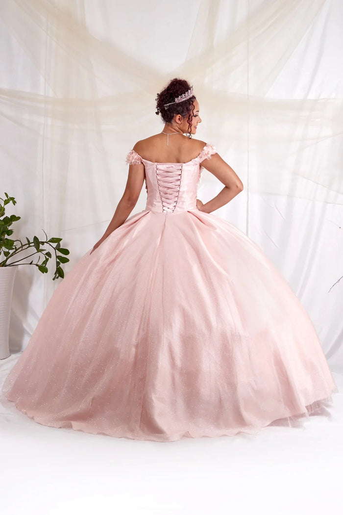 3D Floral Embroidered Quinceanera Dress Off Shoulder Ball Gown by Calla WB21551