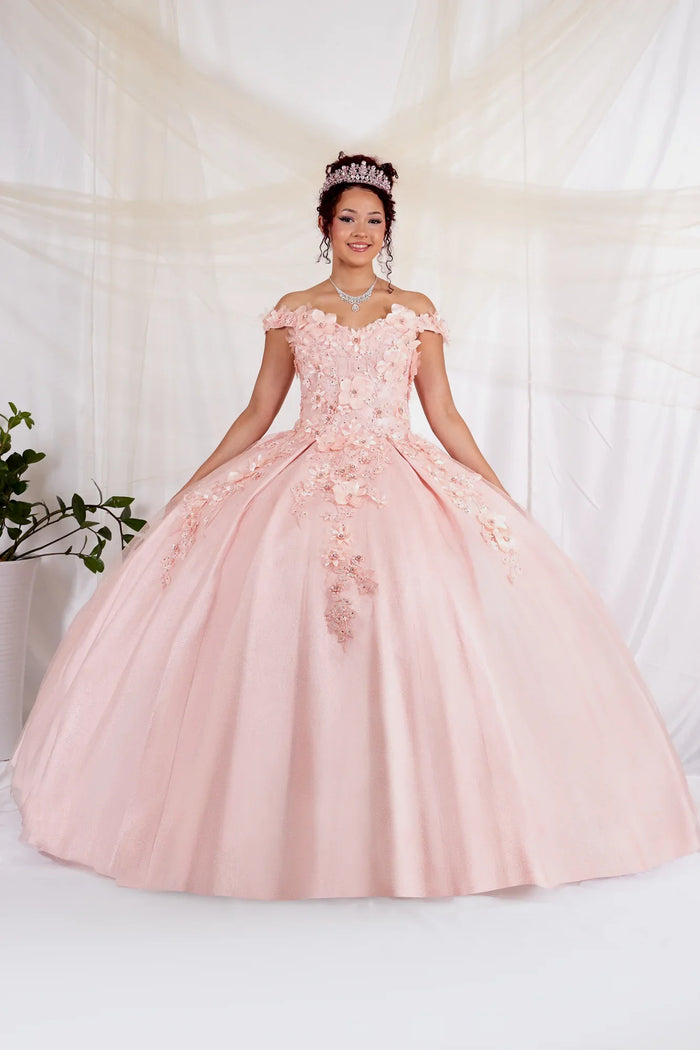 3D Floral Embroidered Quinceanera Dress Off Shoulder Ball Gown by Calla WB21551