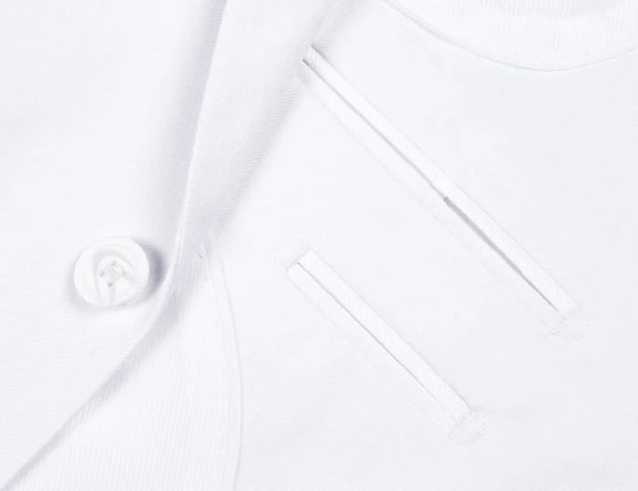 White Wedding Suit For Men - Perfect For Groom - Mens Basic Two Button Classic Fit Suit In White - Men's Tuxedo USA
