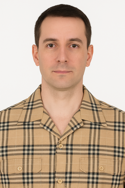 Classic Beige Plaid Short Sleeve Button-Up Shirt for Men