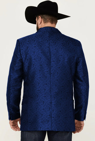 Western Blazer - Saco Vaquero para Hombre - Saco Vaquero Paisly Fabric in Color Navy