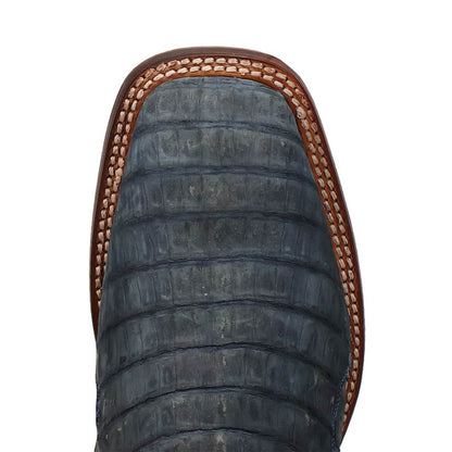Dan Post Men's Leon Denim & Tan Caiman Square Toe Western Boots