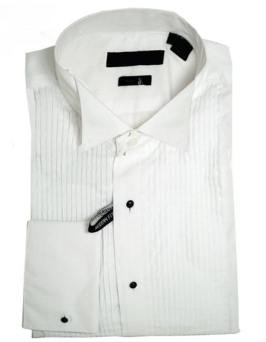 Mens White Wing Tip Tuxedo Shirt