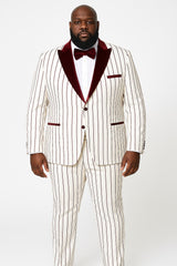 mens-white-and-burgundy-pinstripe-tuxedo-with-velvet-shawl-lapel-and-matching-bow-tie