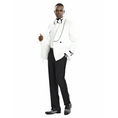 Knot Side Textured Paisley 2pc Tuxedo, White - Men's Tuxedo USA