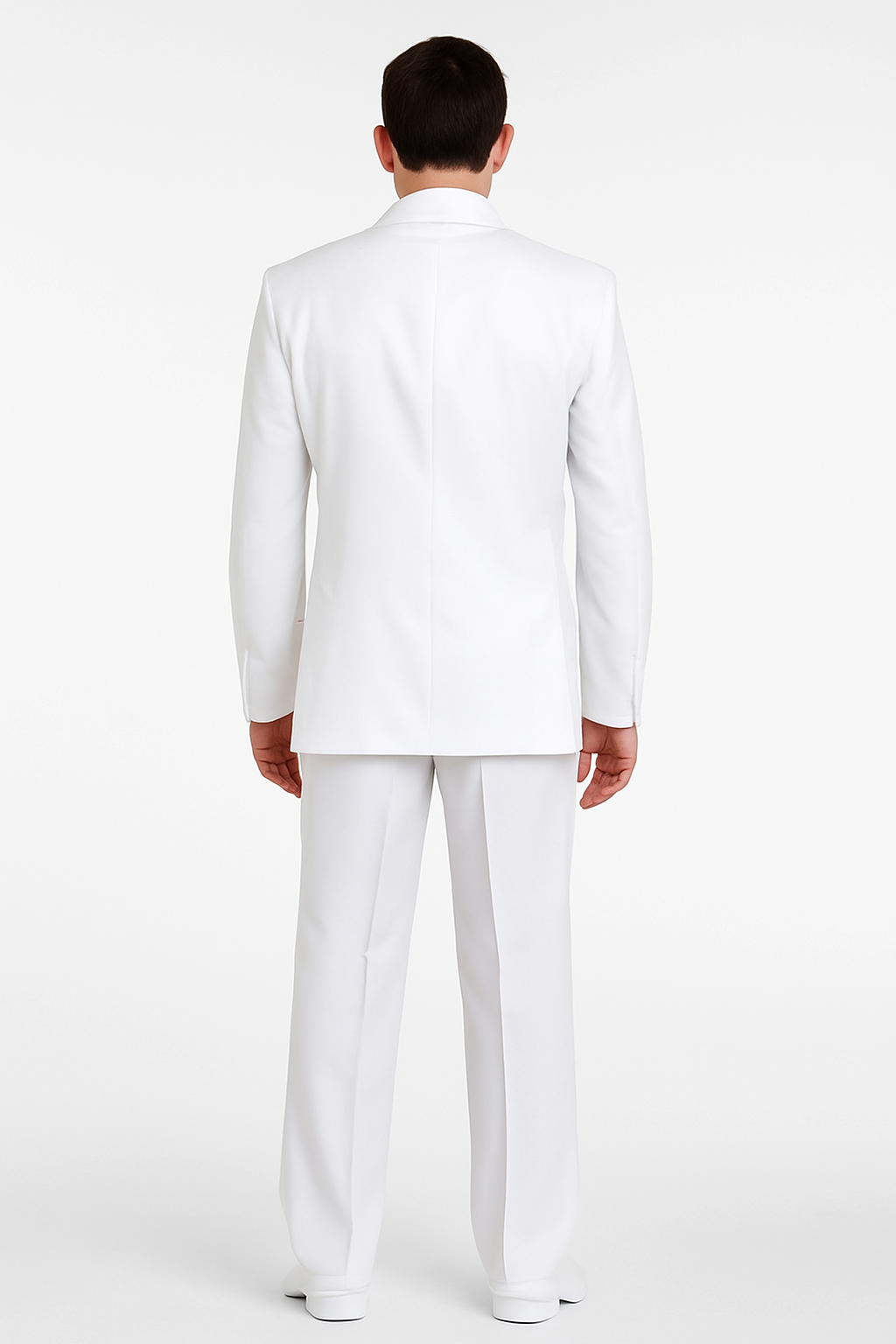 Pleated Suit - Mens Suits With Pleated Pant -  Regular Fit Suit -  White Poplin Suit