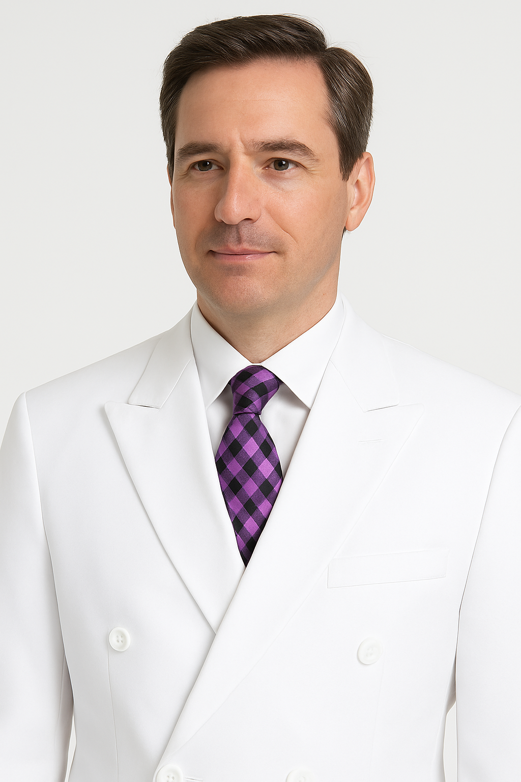 Pleated Suit - Mens Suits With Pleated Pant -  Regular Fit Suit -  White Poplin Suit