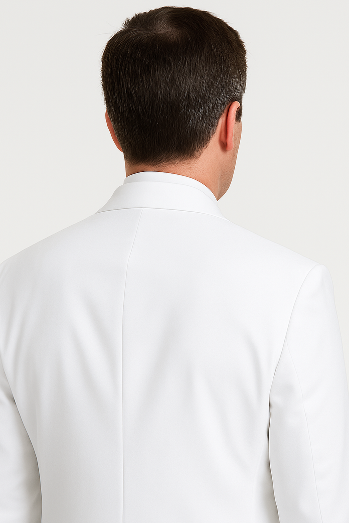 Pleated Suit - Mens Suits With Pleated Pant -  Regular Fit Suit -  White Poplin Suit