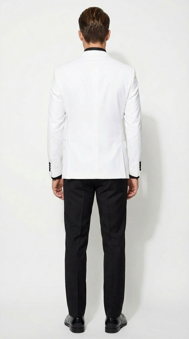 White Double Breasted Blazer