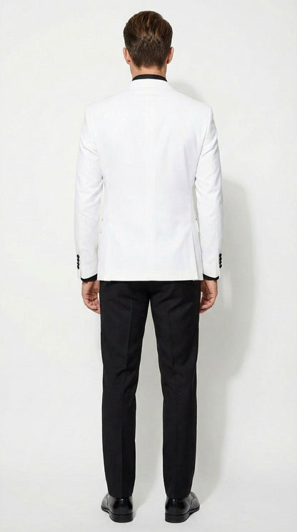 White Double Breasted Blazer