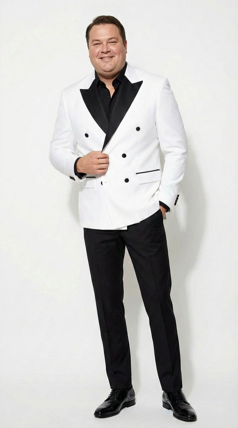 White Double Breasted Blazer