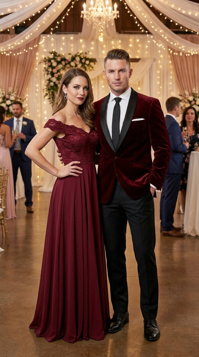 Men's One Button Velvet Shawl BMen’s Burgundy Velvet One Button Tuxedo Jacket, Black Shawl Collar Formal Dinner Blazer for Weddings, Prom, Parties, and Special Occasionsurgundy Collar Tuxedo Jacket