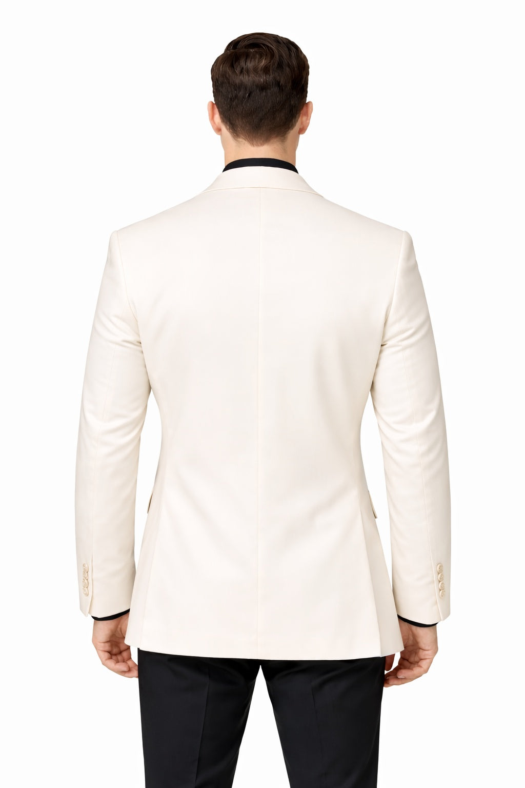 Men’s Ivory White Blazer with Shawl Collar – Modern Fit Formal Dinner Jacket