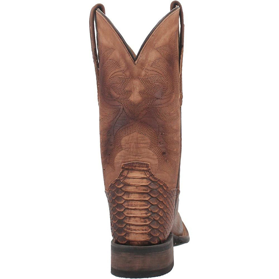 Dan Post KA Faux Python Print Square Toe Leather Boot