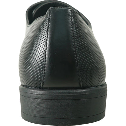 Bravo Mens Antique Cap Toe Lace Up Oxford Dress Shoe in Black