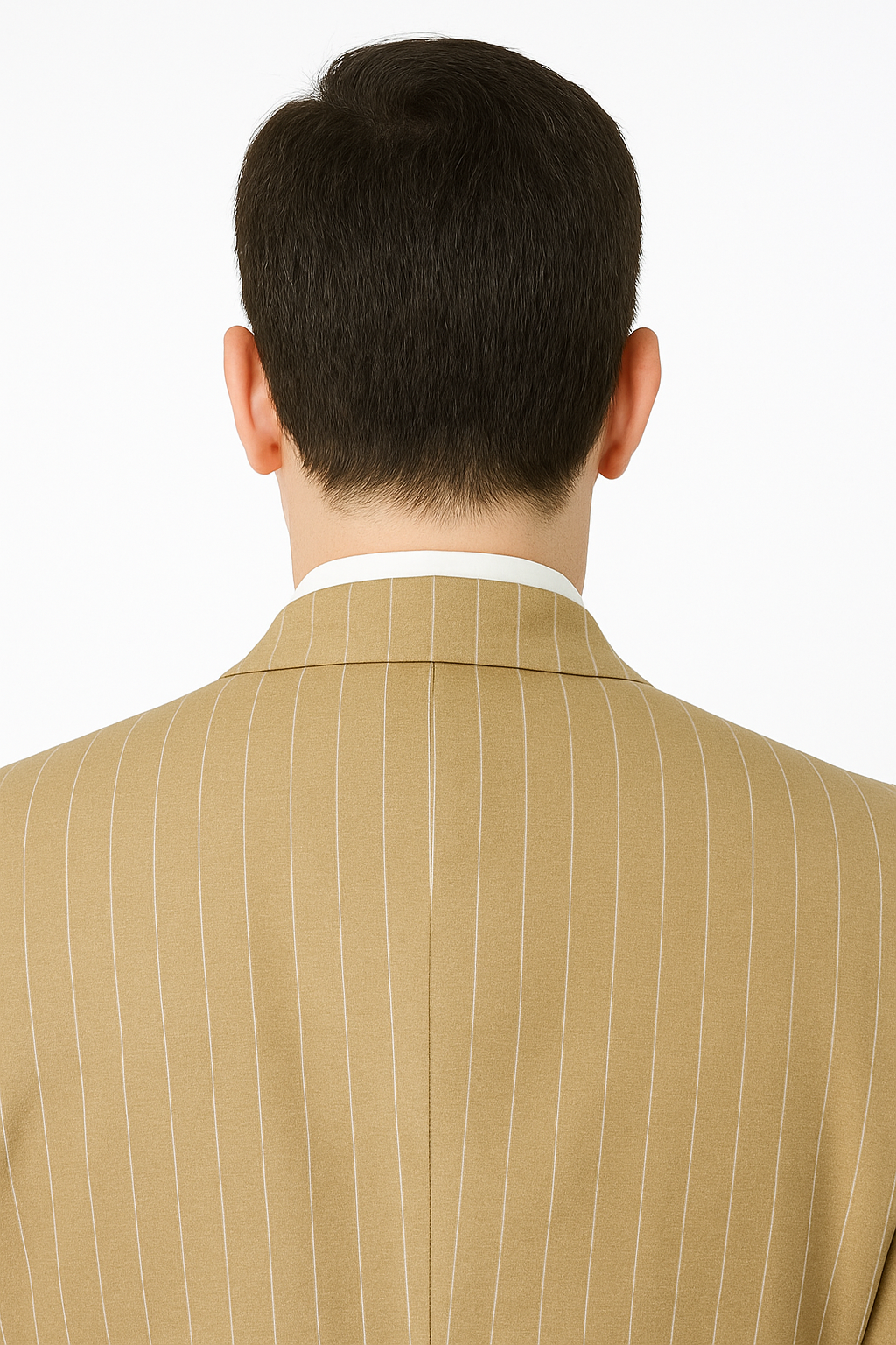 Classic Beige Pinstripe 3-Piece Suit for Men  Timeless Formal Wear