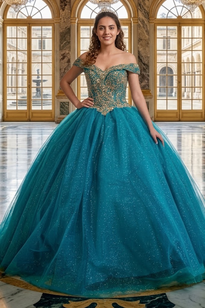 Beaded Off Shoulder Ball Gown by Calla KY71246